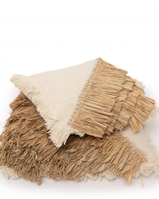 Bazar Bizar The Raffia Katoen Kussensloop - 40 x 40 cm