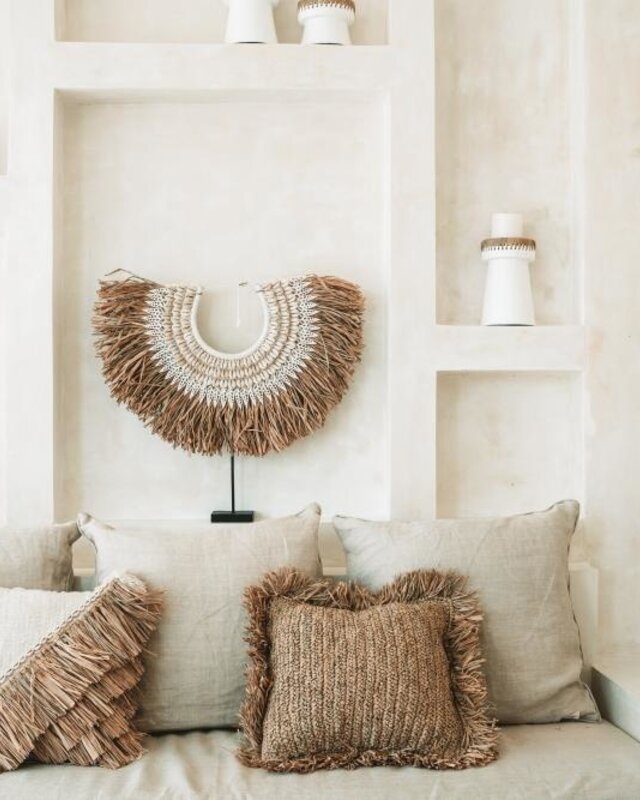 Bazar Bizar The Raffia Katoen Kussensloop - 40 x 40 cm