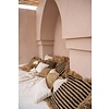 The Raffia gestreepte kussenhoes - Natural Zwart - 40 x 40 cm