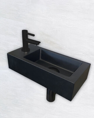 Wiesbaden Mini-Rhea Fontein Set - Links - 36x18 cm - Mat Zwart