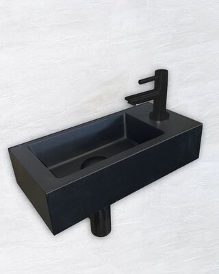 Wiesbaden Mini-Rhea Fontein Set Rechts - 36x18 cm - Mat Zwart