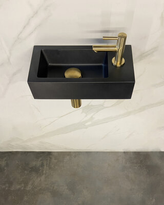 Wiesbaden Mini-Rhea Fontein Set - Rechts - Zwart/Goud