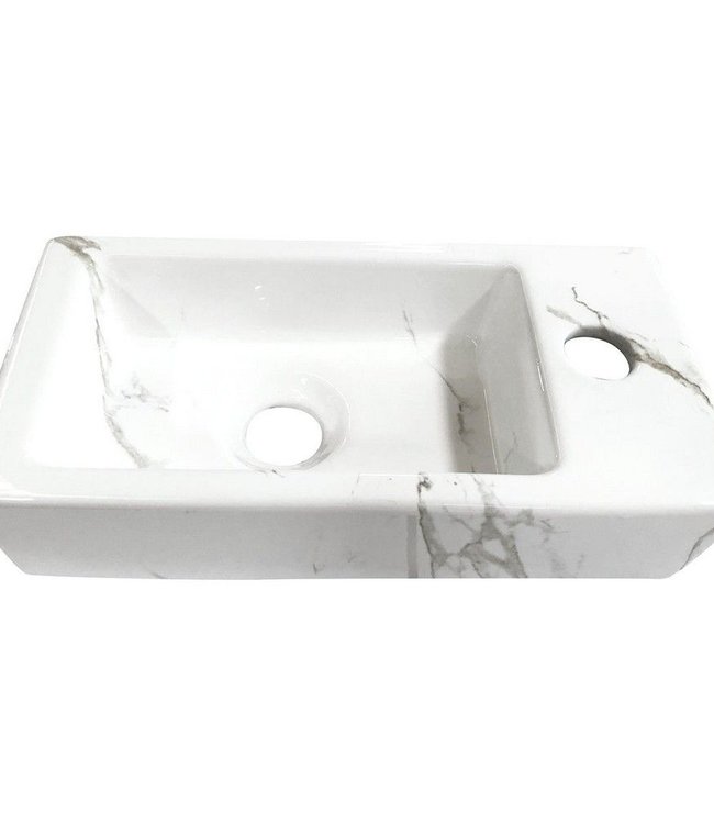 Wiesbaden Mini-Rhea Fontein Set - Rechts - L36 x B18 cm - Wit/Goud