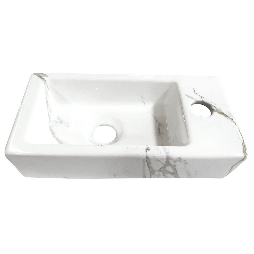 Wiesbaden Mini-Rhea Fontein Set - Rechts - L36 x B18 cm - Wit/Goud
