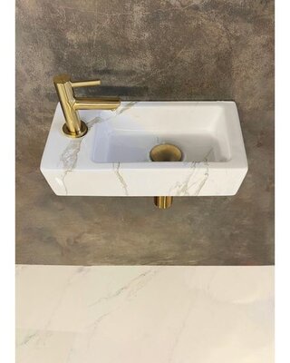 Wiesbaden Mini-Rhea Fontein Set Links- Wit/Goud - L36 x B18 cm