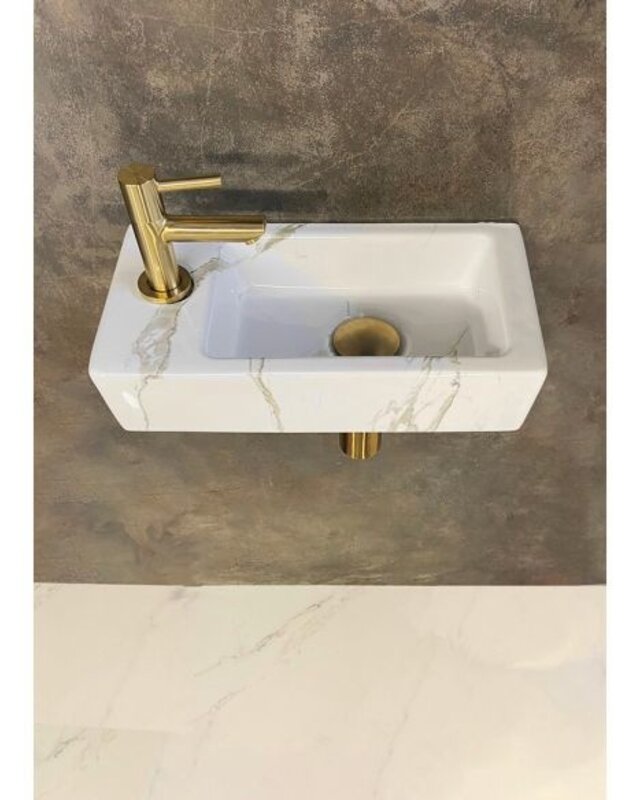 Wiesbaden Mini-Rhea Fontein Set Links- Wit/Goud - L36 x B18 cm