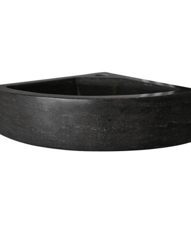 Wiesbaden One Pack Raw Hardstenen Hoekfontein | 30x30x10 cm | Gezoet | Zwart