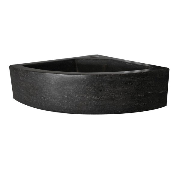 Wiesbaden One Pack Raw Hardstenen Hoekfontein | 30x30x10 cm | Gezoet | Zwart