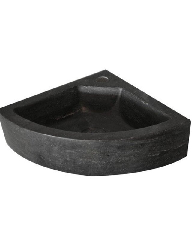 Wiesbaden One Pack Raw Hardstenen Hoekfontein | 30x30x10 cm | Gezoet | Zwart