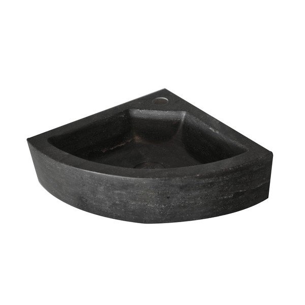 Wiesbaden One Pack Raw Hardstenen Hoekfontein | 30x30x10 cm | Gezoet | Zwart