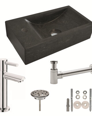 Wiesbaden Hardstenen Fontein-Set - Links - 40x22 cm