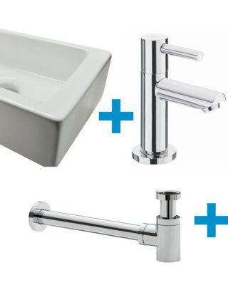 Wiesbaden Mini-Rhea Fontein Set - Links - Wit - L36 x B18 cm