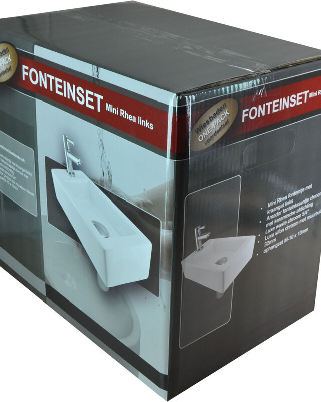 Wiesbaden Mini-Rhea Fontein Set - Links - Wit - L36 x B18 cm