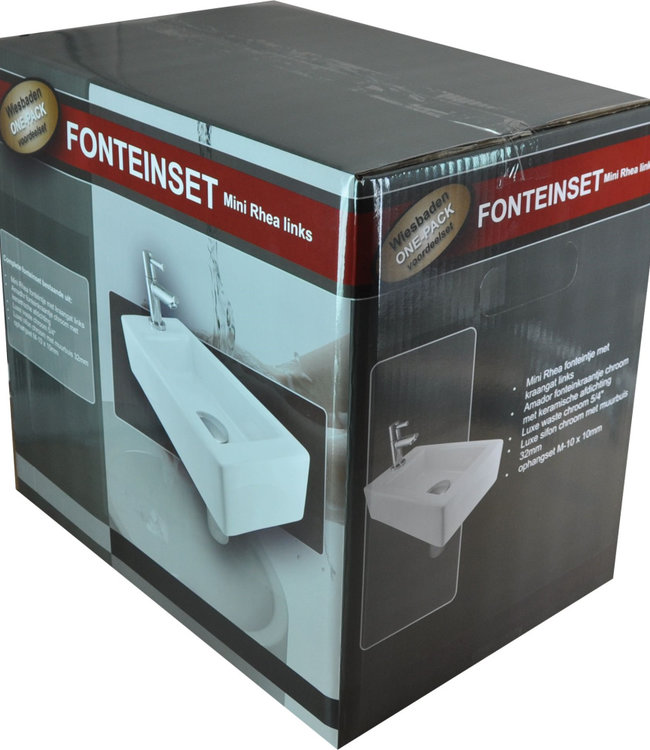 Wiesbaden Mini-Rhea Fontein Set - Links - Wit - L36 x B18 cm