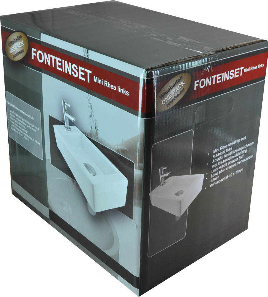 Wiesbaden Mini-Rhea Fontein Set - Links - Wit - L36 x B18 cm