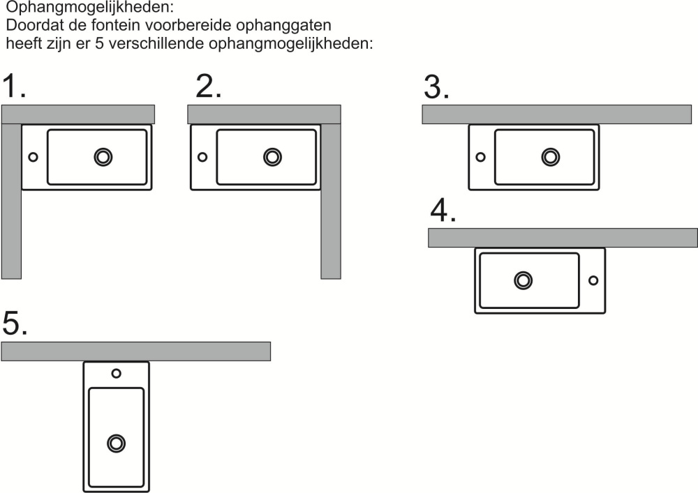 Wiesbaden Metis Fontein - Compleet Wit - L50 x B25 cm
