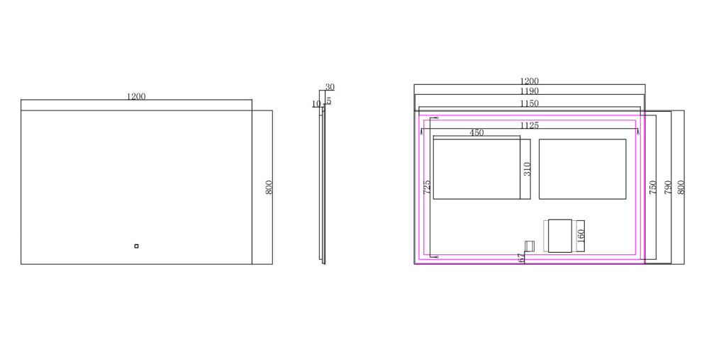 Wiesbaden Soul Spiegel - Met LED - 120 x 80 cm