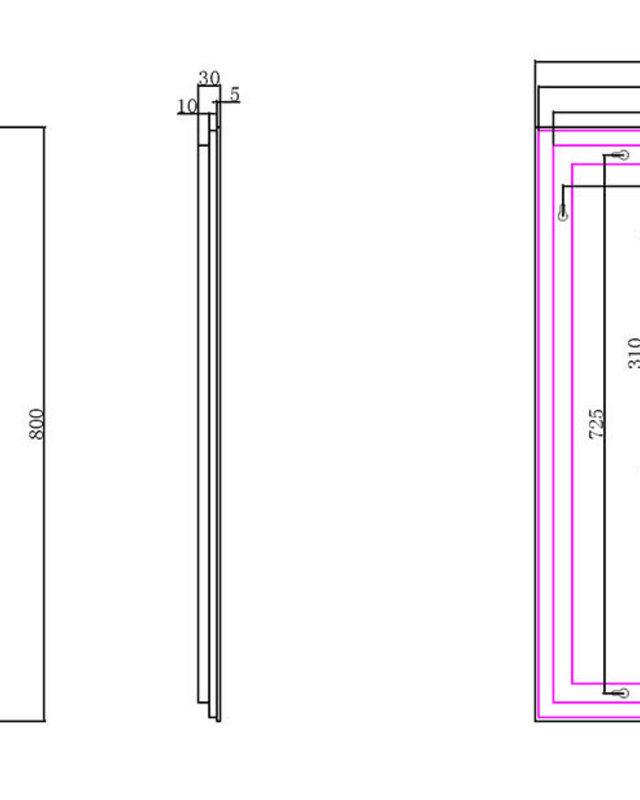 Wiesbaden Soul Spiegel - Met LED - 80 x 80 cm