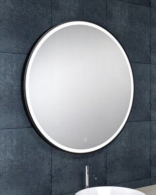 Wiesbaden Maro Ronde Spiegel - Met LED Verlichting - Mat Zwart - 100 cm