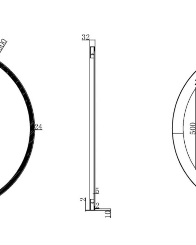 Wiesbaden Maro Ronde Spiegel - Met LED Verlichting - Mat Zwart - 100 cm