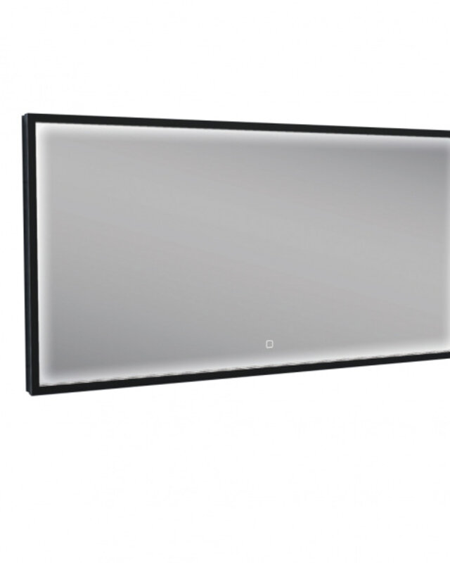 Wiesbaden Rechthoekige Condens-vrije LED Spiegel - Mat Zwart - 120 x 60 cm