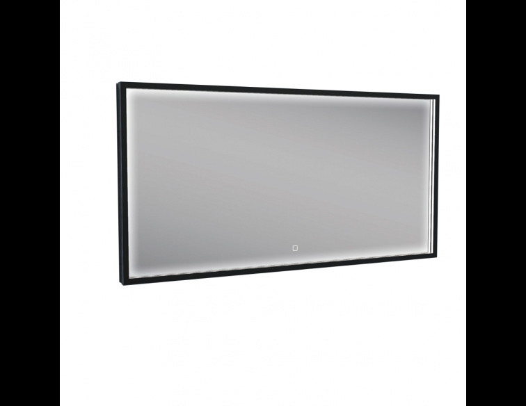 Wiesbaden Rechthoekige Condens-vrije LED Spiegel - Mat Zwart - 120 x 60 cm