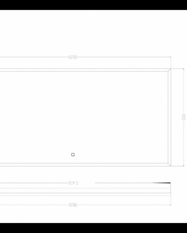 Wiesbaden Rechthoekige Condens-vrije LED Spiegel - Mat Zwart - 120 x 60 cm