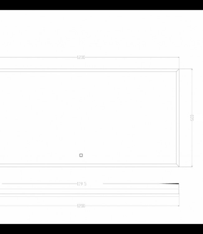Wiesbaden Rechthoekige Condens-vrije LED Spiegel - Mat Zwart - 120 x 60 cm