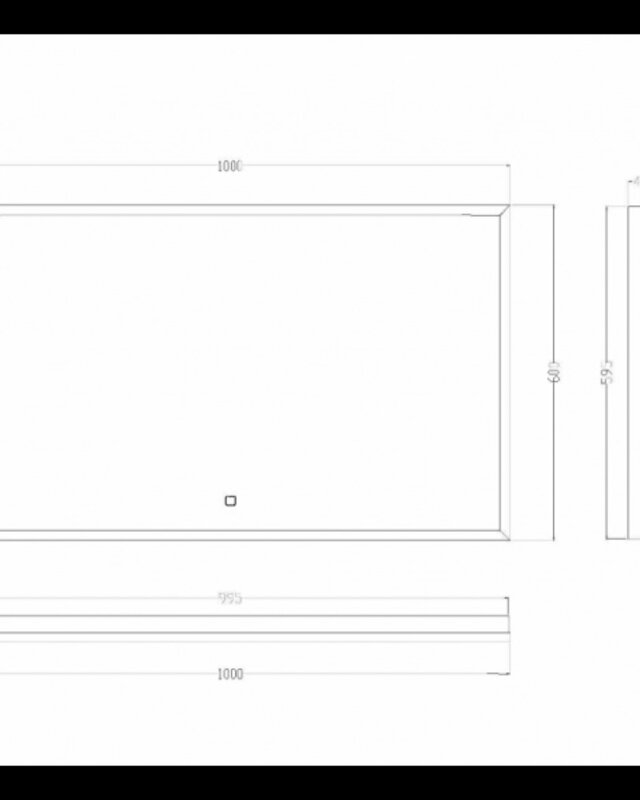 Wiesbaden Rechthoekige Condens-vrije LED Spiegel - Mat Zwart - 100 x 60 cm