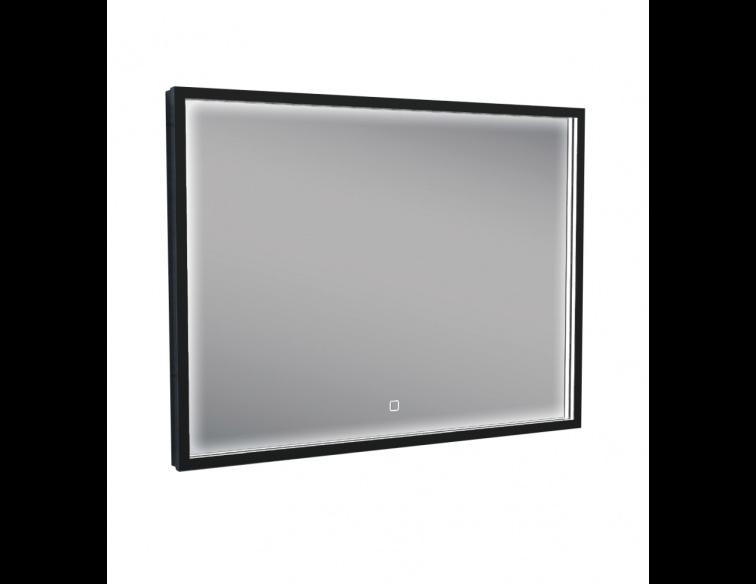 Wiesbaden Rechthoekige Condens-vrije LED Spiegel - Mat Zwart - 80 x 60 cm