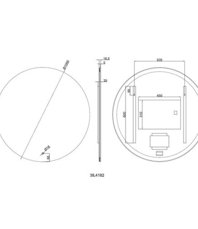 Wiesbaden Soul Spiegel - Rond - Met LED Verlichting - 100 cm
