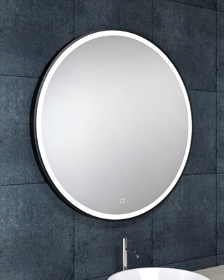 Wiesbaden Maro Ronde Spiegel - Met LED Verlichting - Mat Zwart - 80 cm