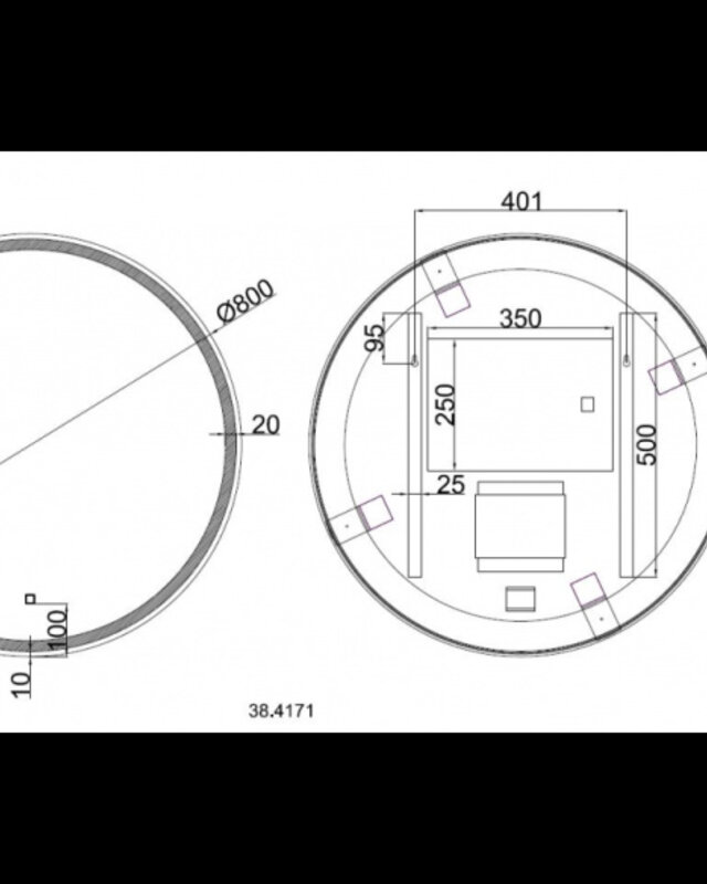 Wiesbaden Maro Ronde Spiegel - Met LED Verlichting - Mat Zwart - 80 cm
