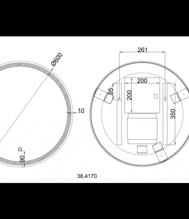 Wiesbaden Maro Ronde Spiegel - Met LED Verlichting - Mat Zwart - 60 cm