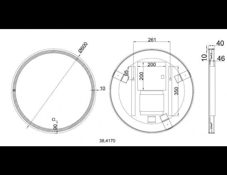 Wiesbaden Maro Ronde Spiegel - Met LED Verlichting - Mat Zwart - 60 cm