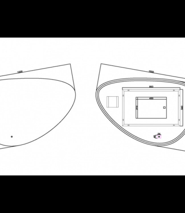 Wiesbaden Uovo Condens-vrije LED Spiegel - Dimbaar - 150 cm