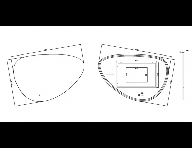 Wiesbaden Uovo Condens-vrije LED Spiegel - Dimbaar - 150 cm