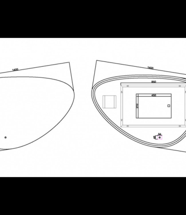 Wiesbaden Uovo Condens-vrije LED Spiegel - Dimbaar - 140 cm