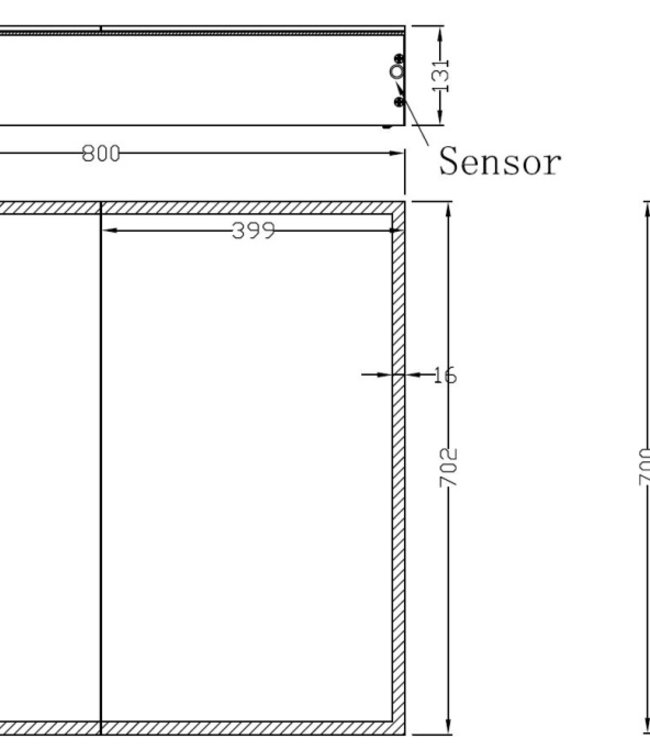 Wiesbaden Quatro Spiegelkast met Verlichting - 80 x 70 x13 cm
