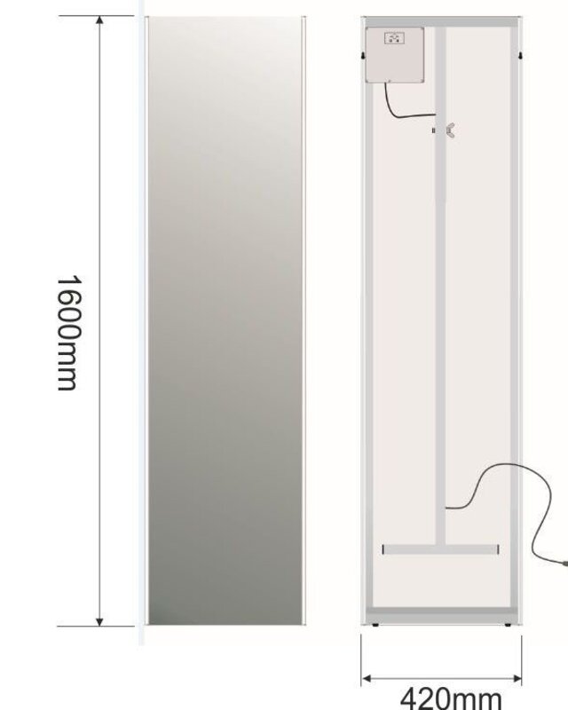 Wiesbaden Passpiegel met LED Verlichting - 160 x 42 cm