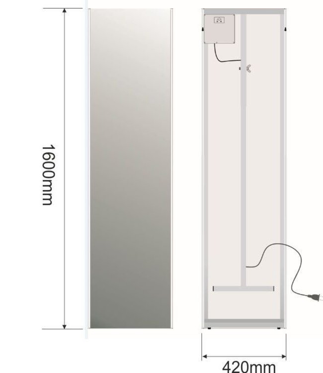 Wiesbaden Passpiegel met LED Verlichting - 160 x 42 cm