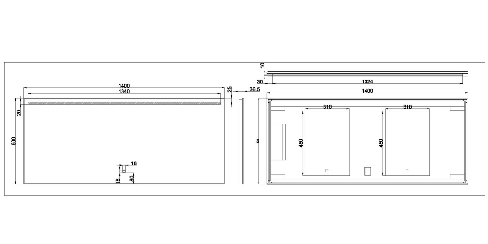 Wiesbaden Ambi One - Condens-vrije Spiegel met LED Verlichting - 140 x60 cm