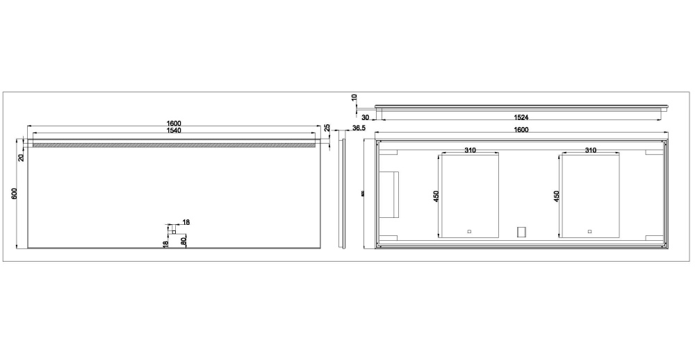 Wiesbaden Ambi One - Condens-vrije Spiegel met LED Verlichting - 160 x60 cm