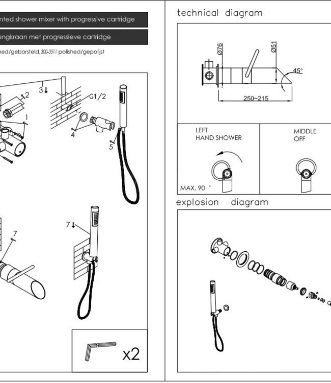 JEE-O Pure Wand Badmengkraan - Met Handdouche