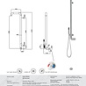 JEE-O Flow Wanddouche - H133,7 cm - Geborsteld JEE-O Flow Wanddouche - H133,7 cm - Geborsteld