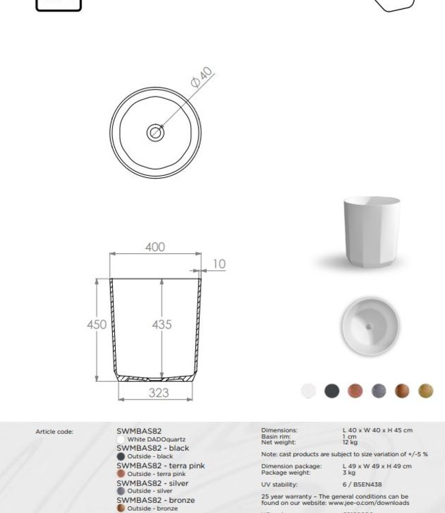 JEE-O Bloom Opzet-kom | H45 cm | Meerdere kleuren