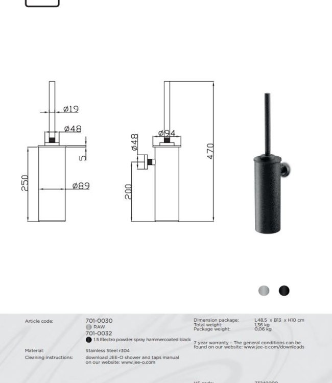 JEE-O SOHO Toiletborstel - Meerdere Kleuren