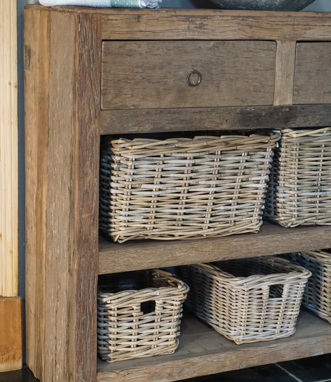 Rene Houtman Landelijk Badkamermeubel Oud Hout 100 cm