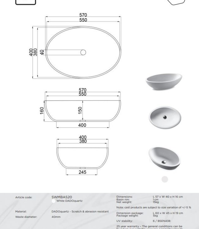 JEE-O Moloko Waskom - L57 x B40 x H16 cm