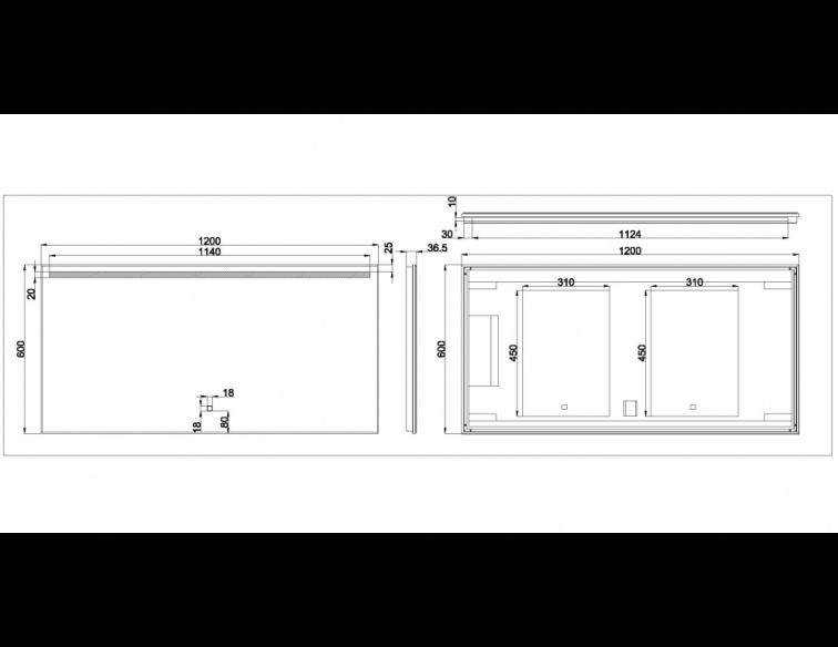 Wiesbaden Ambi One - Condens-vrije Spiegel met LED Verlichting - 120 x60 cm